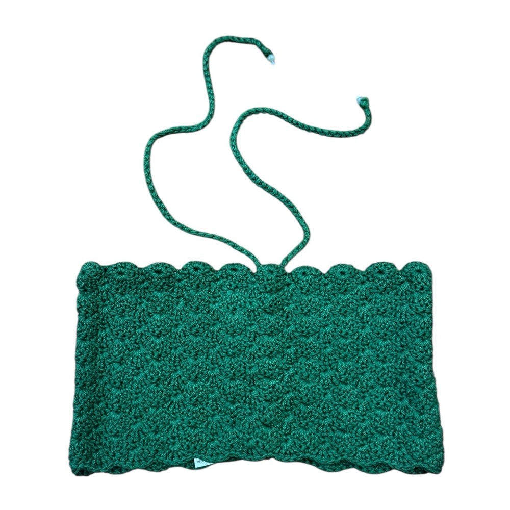 ALIX PINHO***Green Handmade Knit Tube Top***Small $245